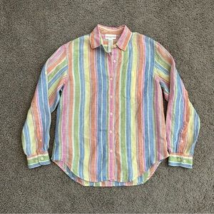Jones New York Multicolor Striped Button Down Shirt